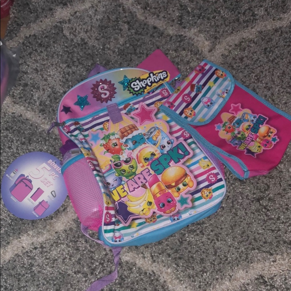 SHOPKINS 5 PIECE BACKPACK SET